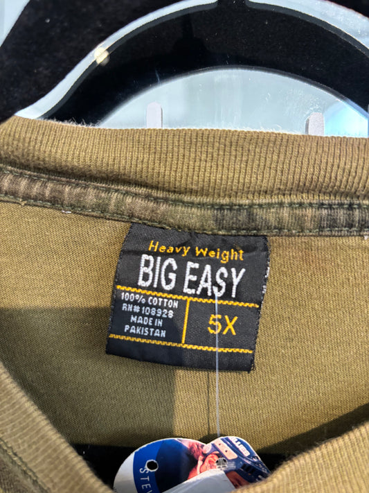 size 5X green camo VINTAGE Big EASY tee shirt