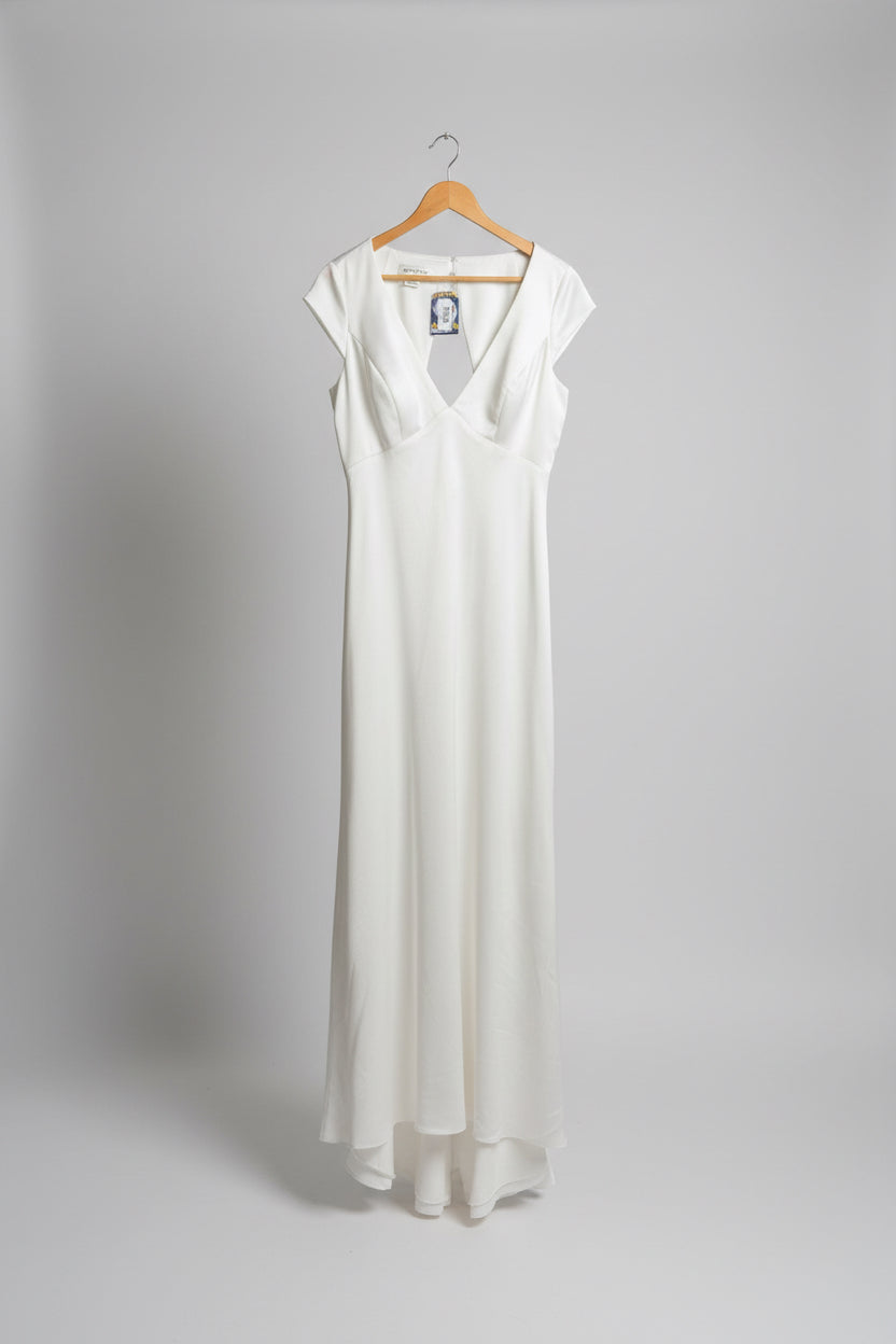 AS IS size 18 Jenny Yoo white satin wedding dress AS IS - minor wear