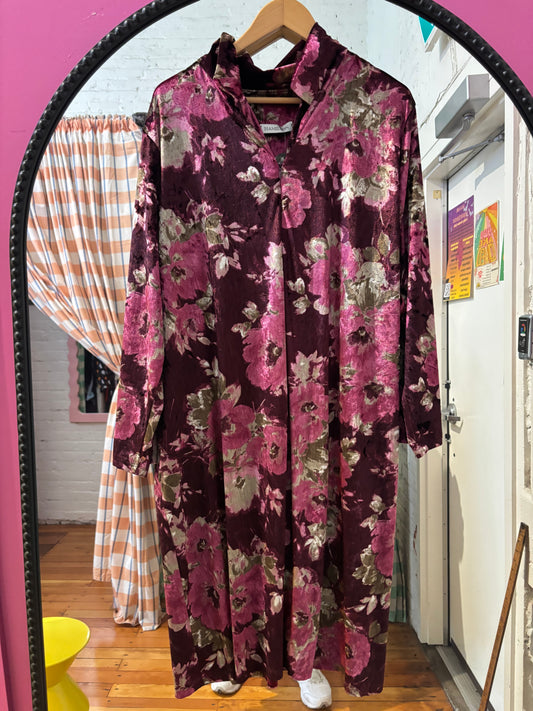 Size XL Velvet Burgundy floral Hamilton Dress