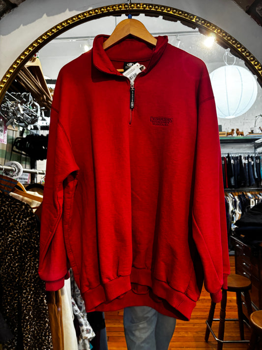 size XL  red cotton VINTAGE Twin Anchors sweater - 1/4 zip