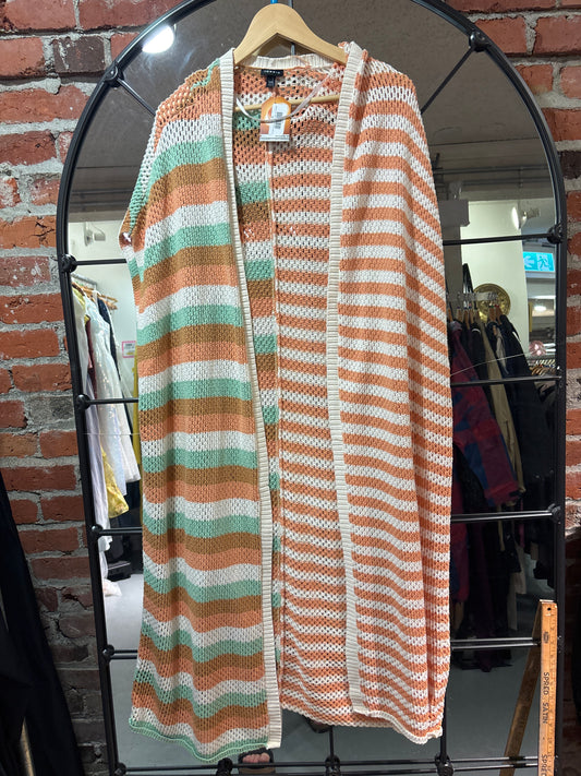 size 5/6X orange green Torrid duster - knit
