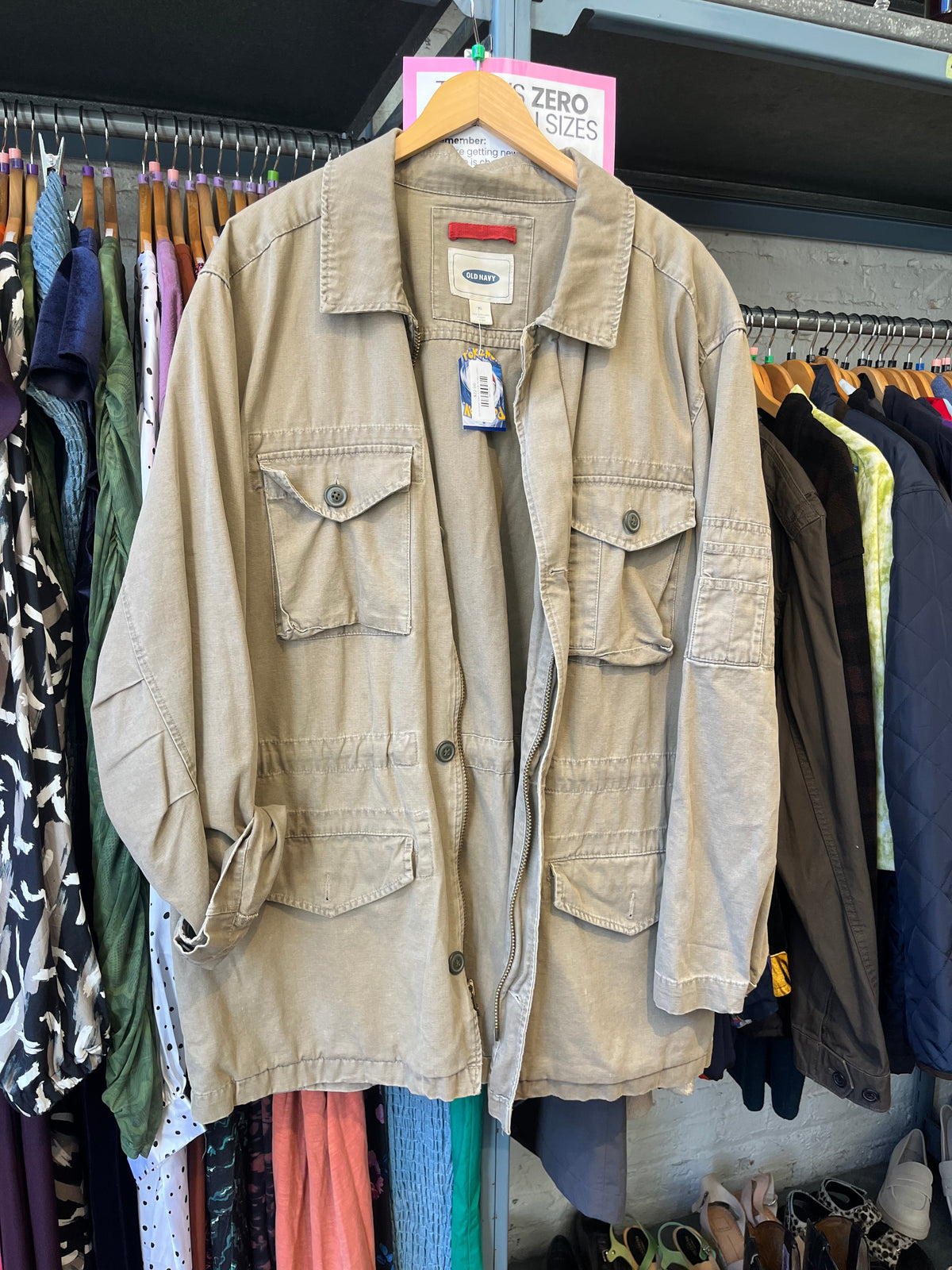 size XL taupe brown COTTON Old Navy jacket - zip