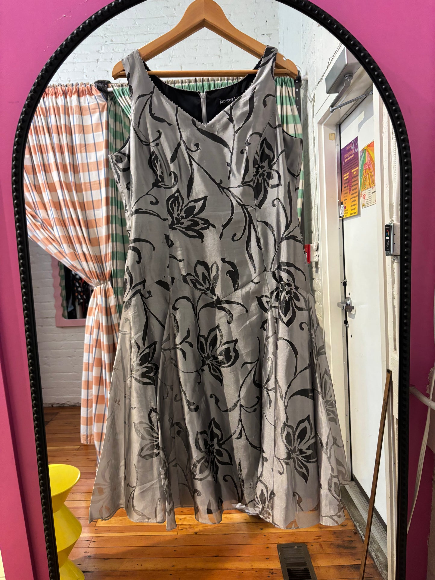 size 18 silver with burnout Jacques Vert dress - cocktail