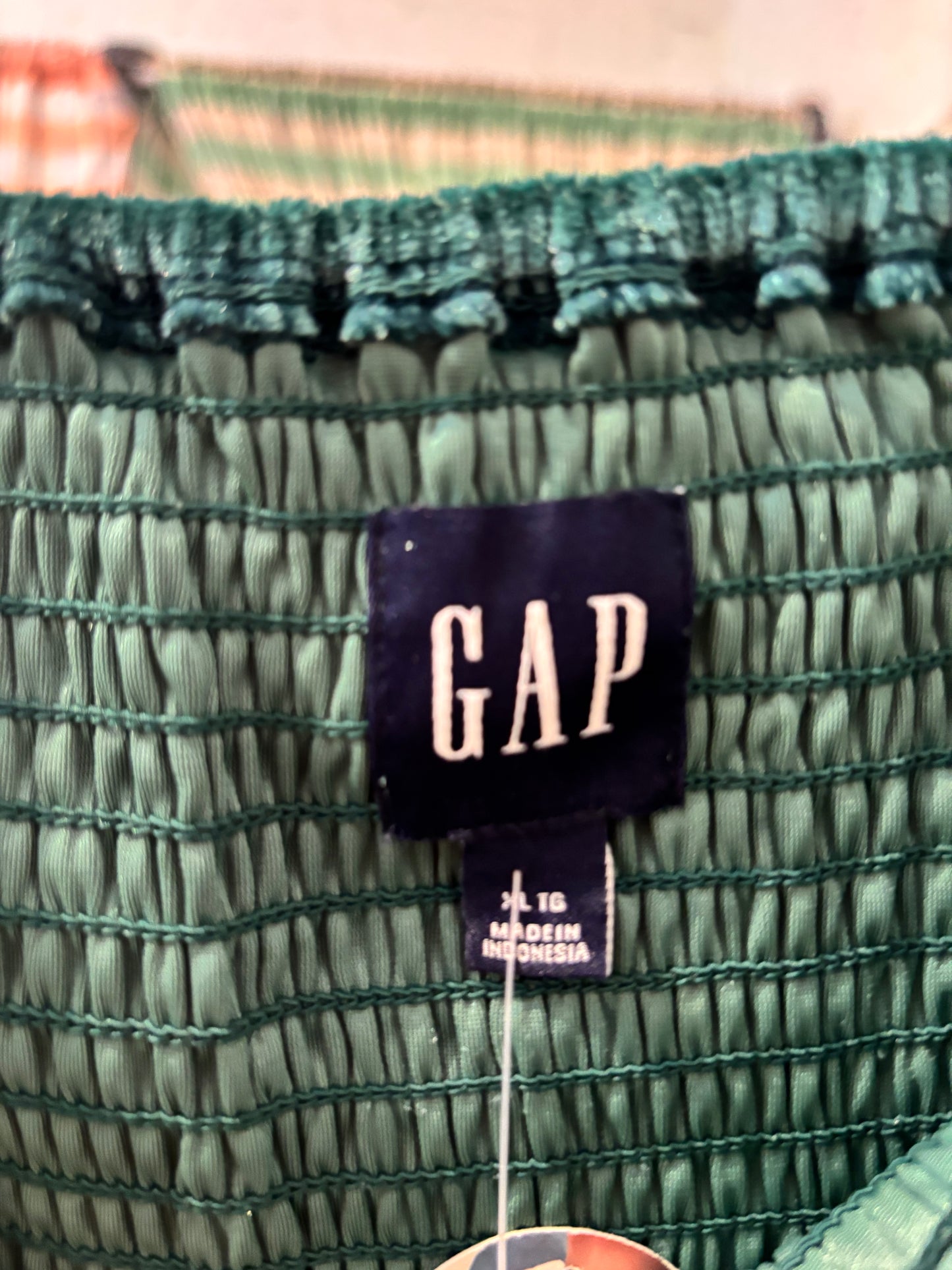 size XL green velvet ruched chest Gap dress - short