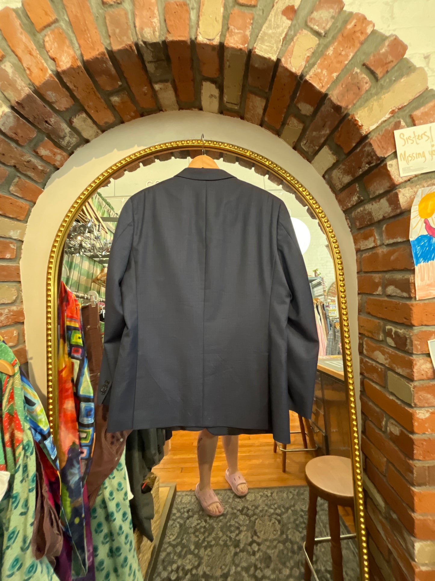 size 46 navy wool Tommy Hilfiger blazer sportscoat