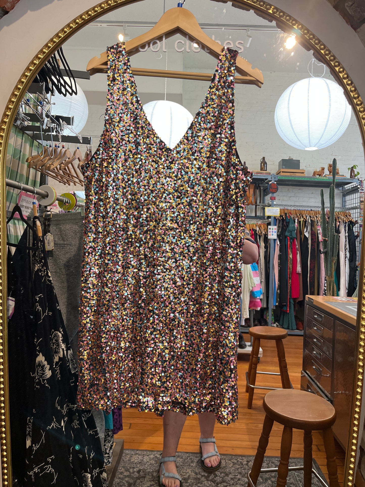 Size 2X colourful sequins Rock and Shine dress