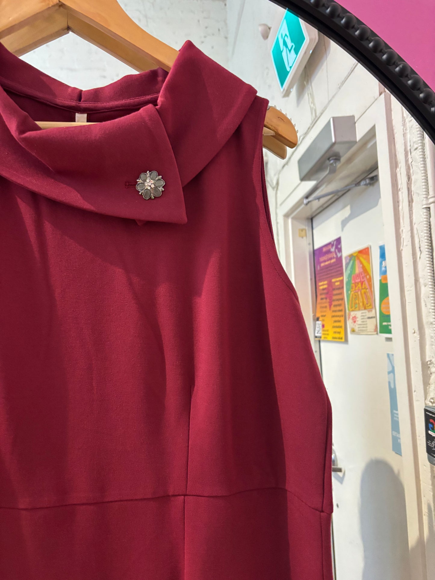 size XL burgundy thick  Blue Sky dress - big collar