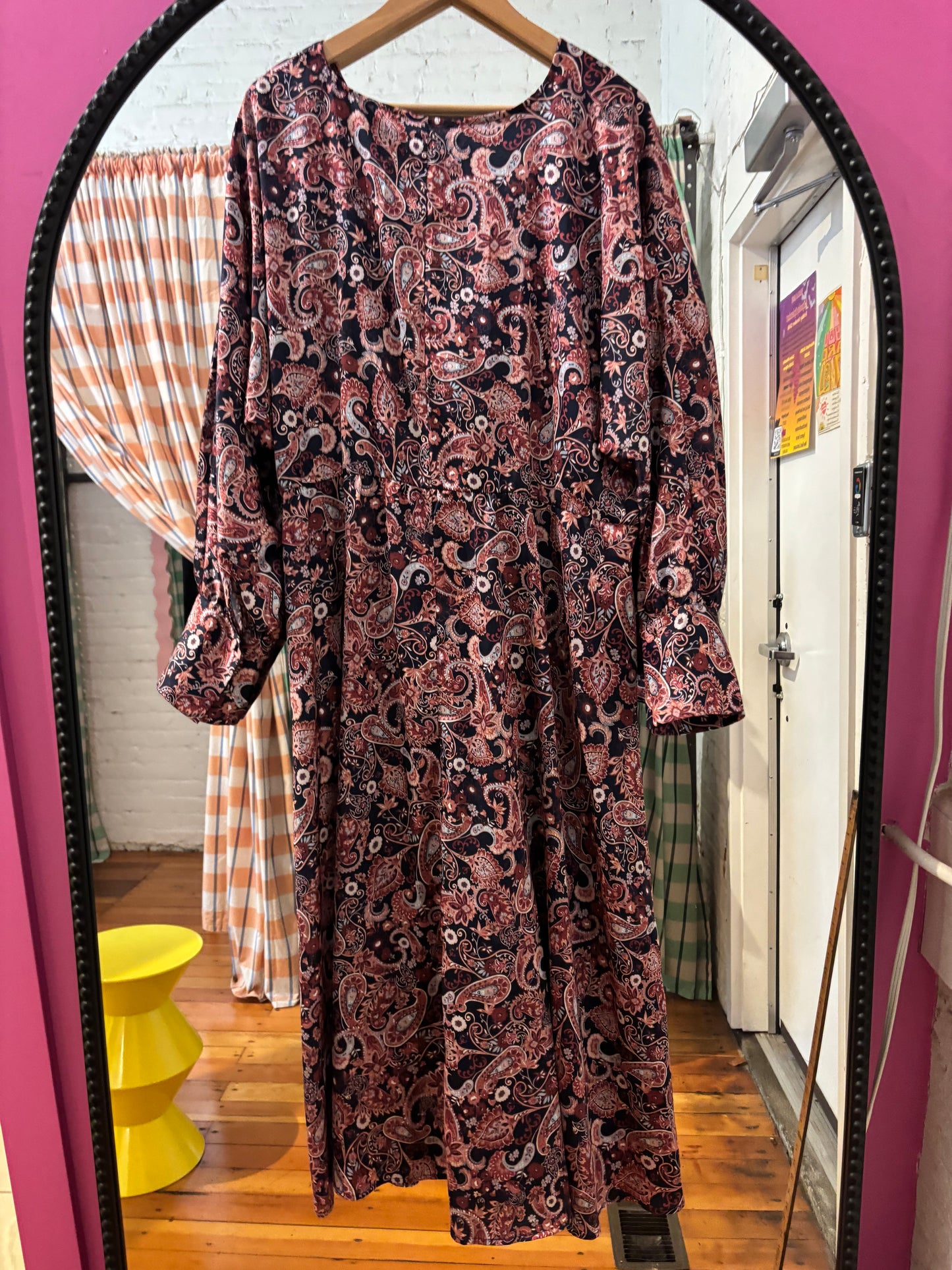 size 22 shiny burgundy eloquii faux wrap dress