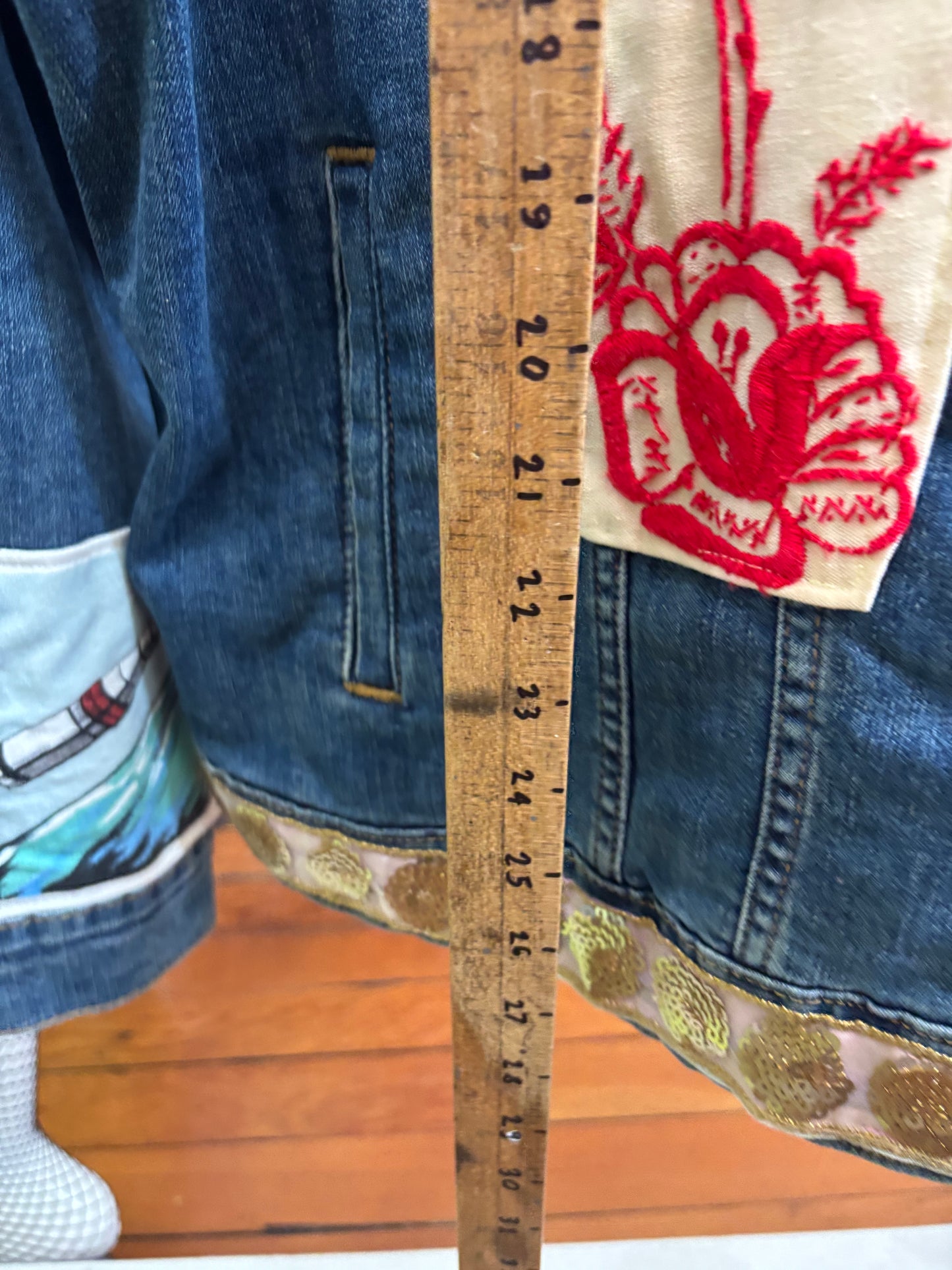 size 2X embroidery - maker Richochet Designs jacket - jean