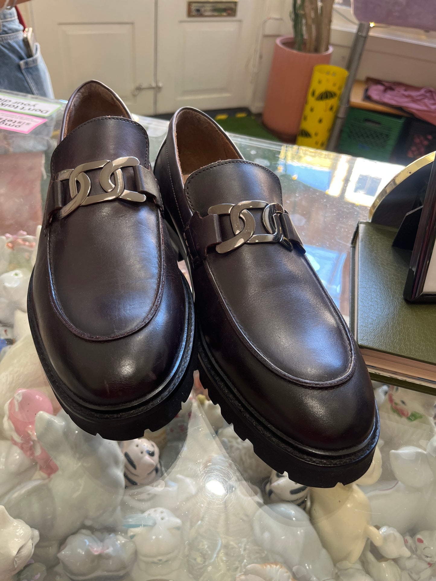 size 11 (45) brown leather  Stacy Adams shoes - loafer