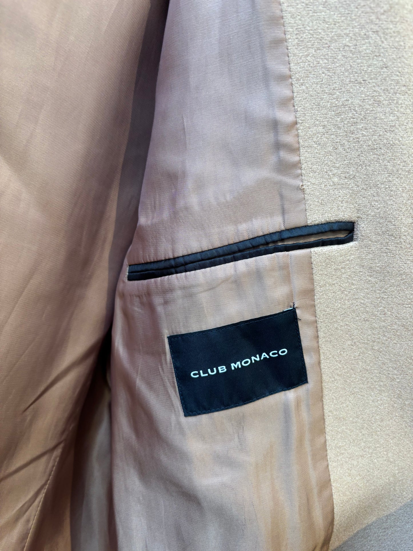 size 40 camel wool blend Club Monaco jacket - long