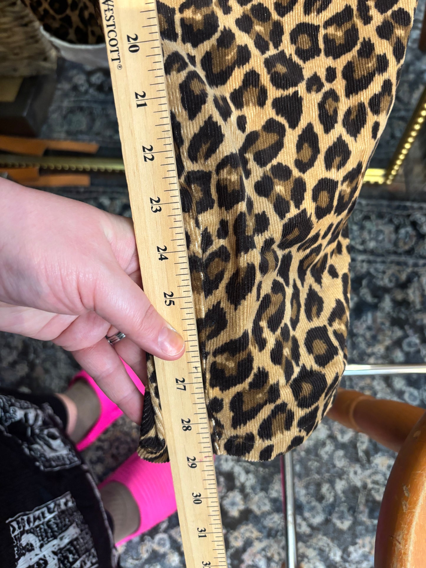 size 22 (generous) leopard corduroy Lucy & Yak dungerees