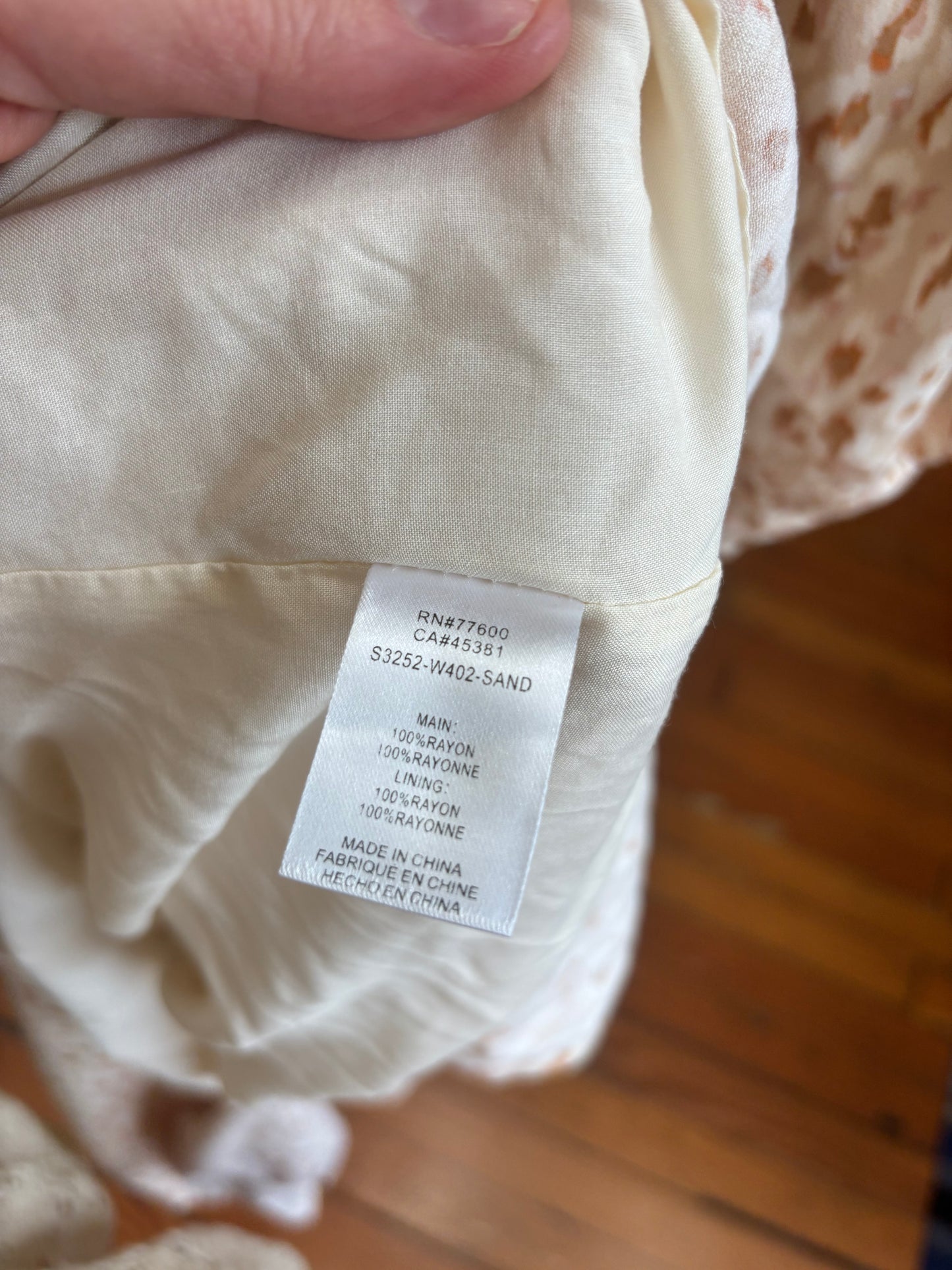 size XL beige pink splatter Saltwater Lux dress - long