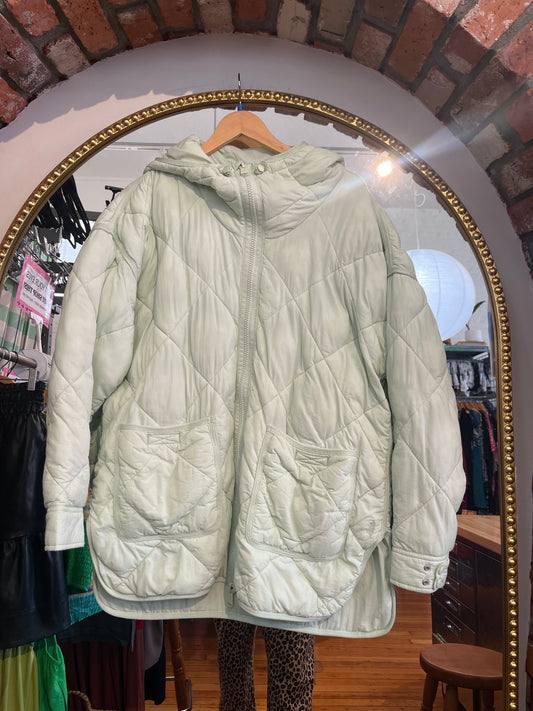 for the love of movement FP free people mint green puffer jacket