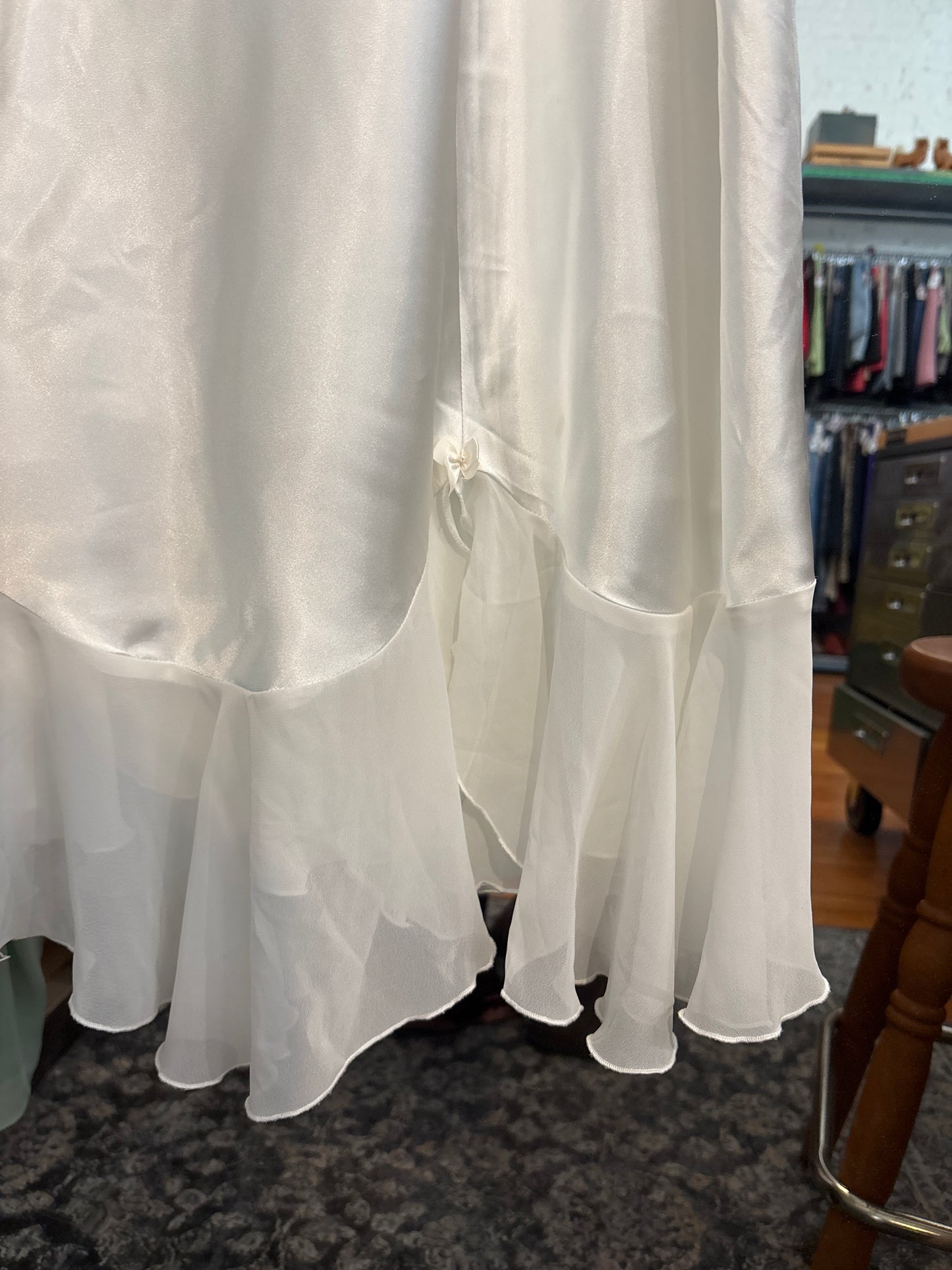 AS IS size 4X (30/32) white satin VINTAGE Serenade dress - slip