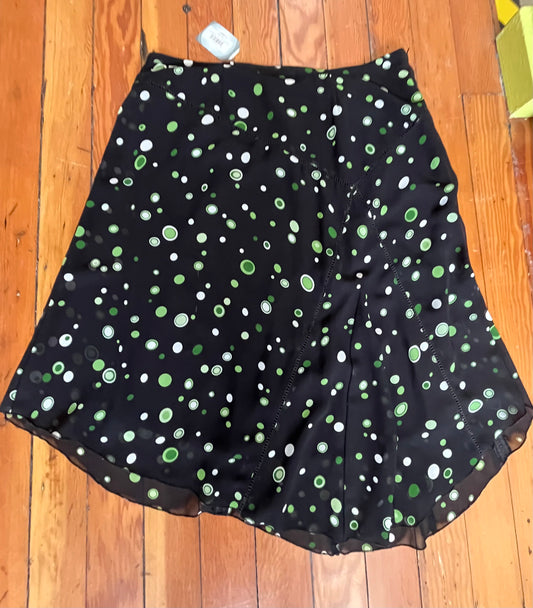 size 16 black green circles VINTAGE Encore skirt - asymmetrical