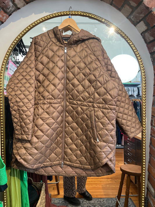 size 2X brown quilted Athleta  jacket - long