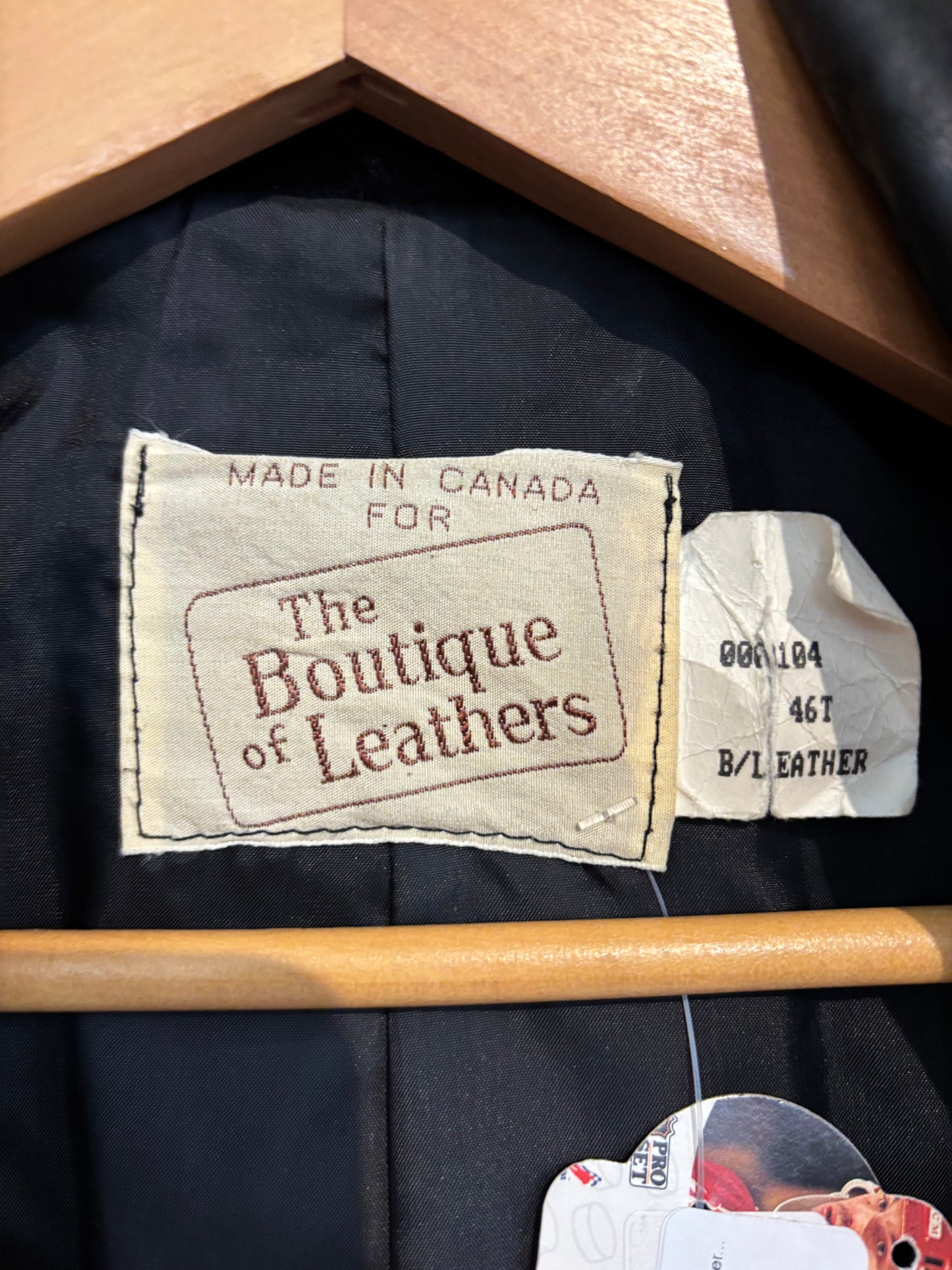 Size 46 tall black leather The Boutique of leathers jacket