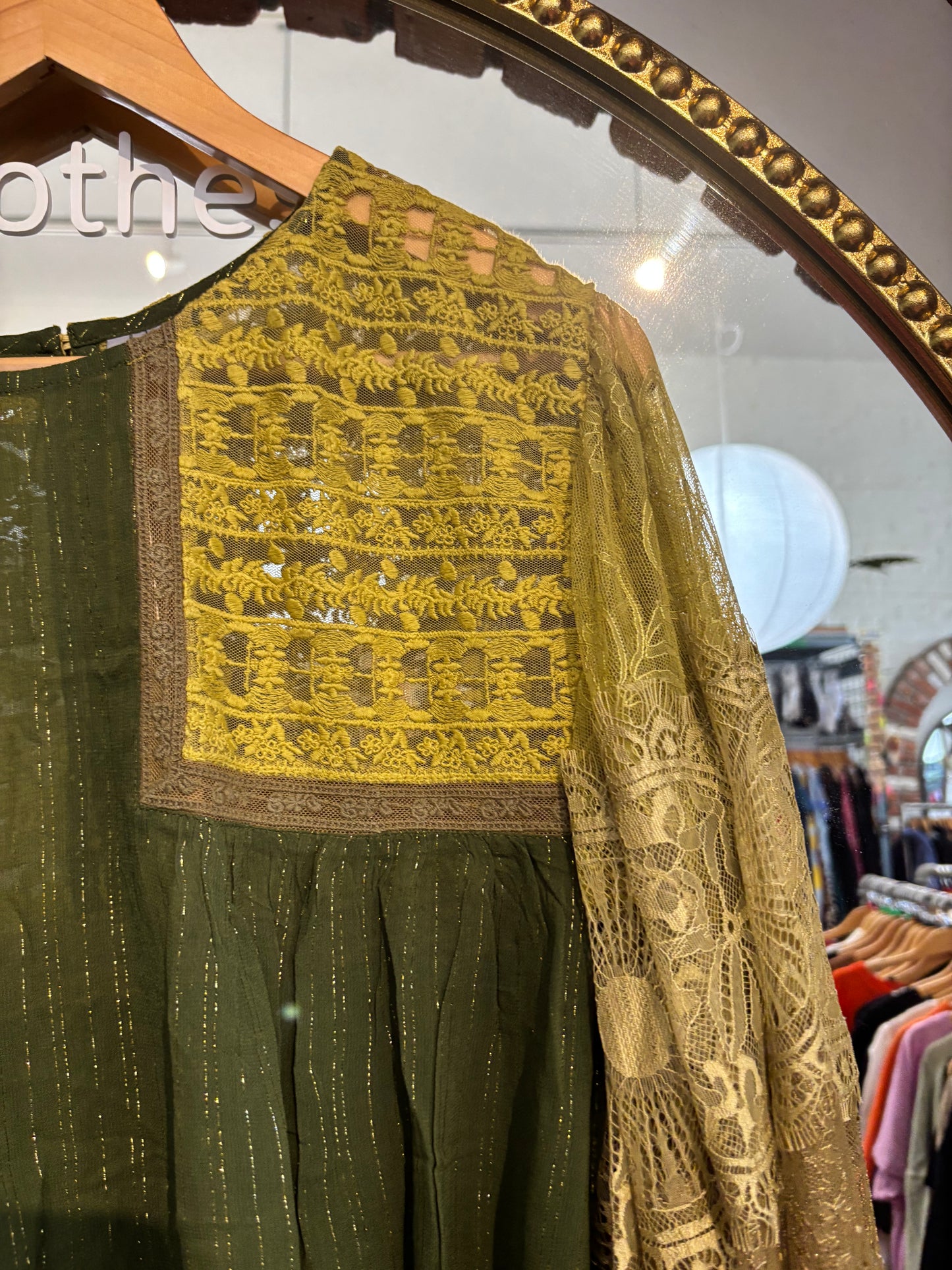 size XL  green on green  bl^nk London top - blouse