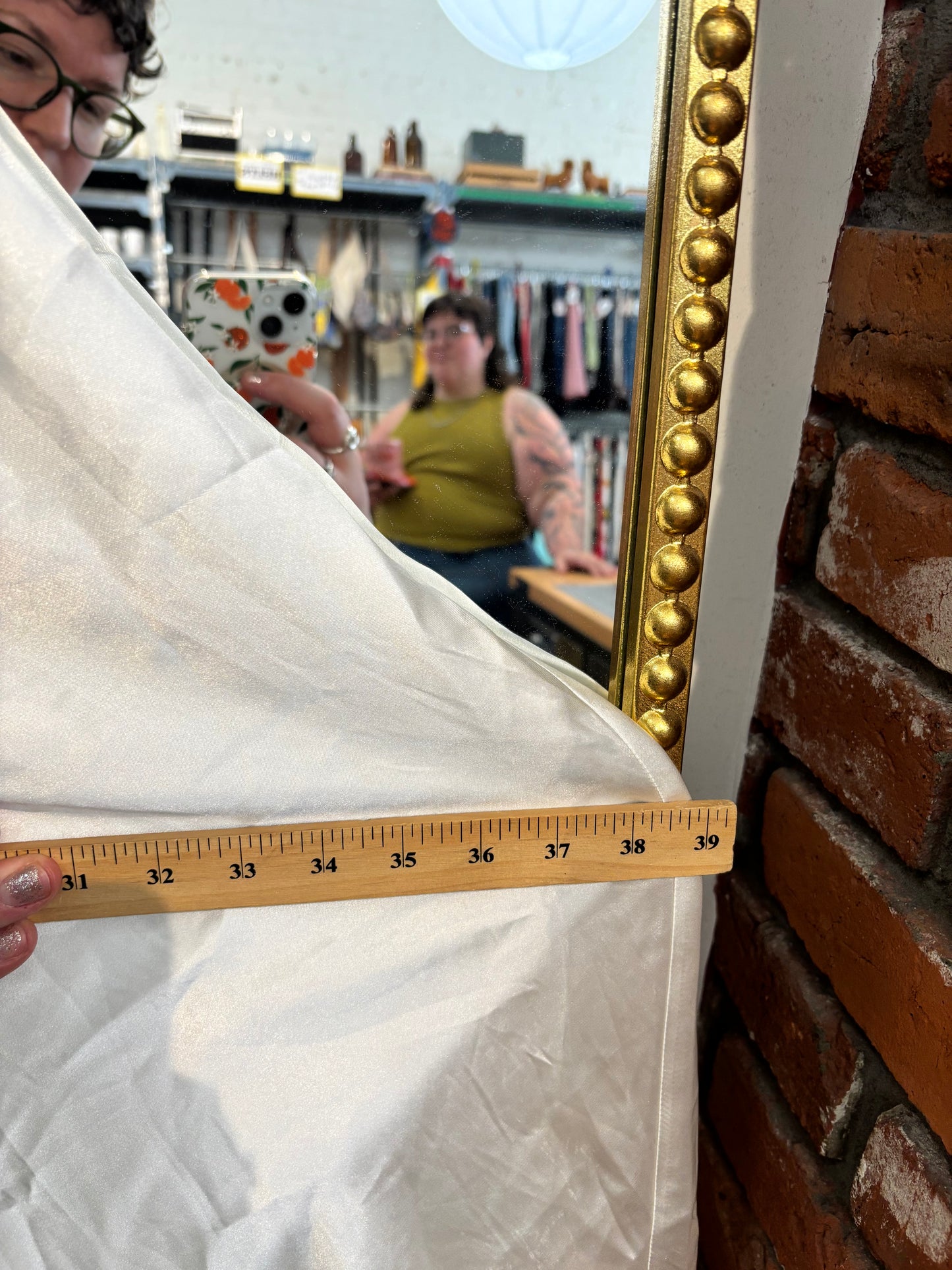 AS IS size 4X (30/32) white satin VINTAGE Serenade dress - slip