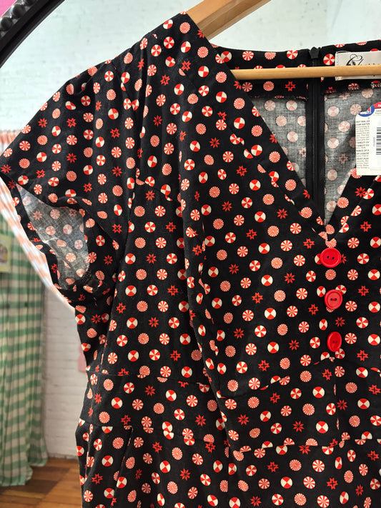 size 0X christmas mints red Cherry Velvet dress - pinup