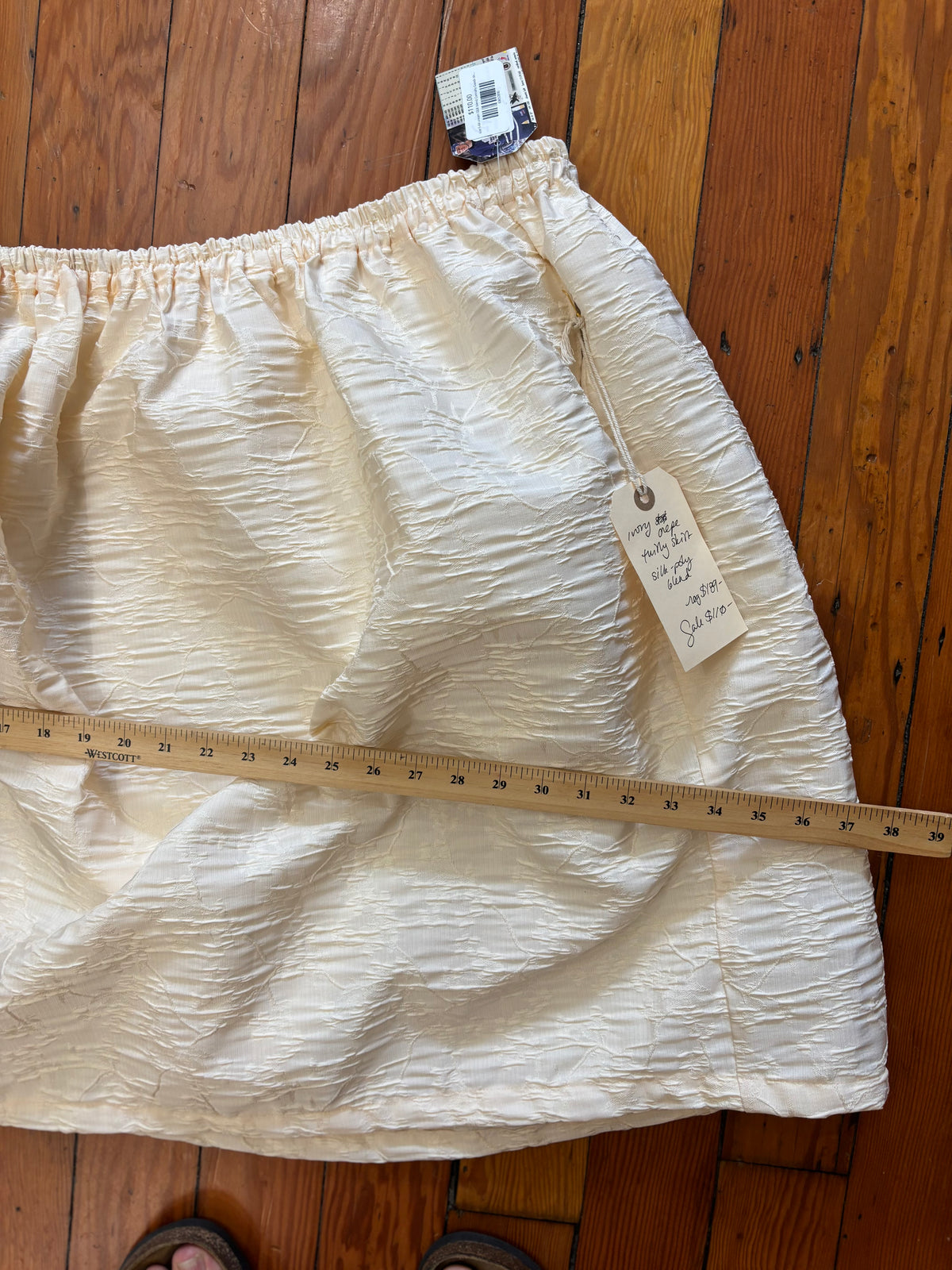 size 5-6X cream SILK blend Connally Goods skirt - short