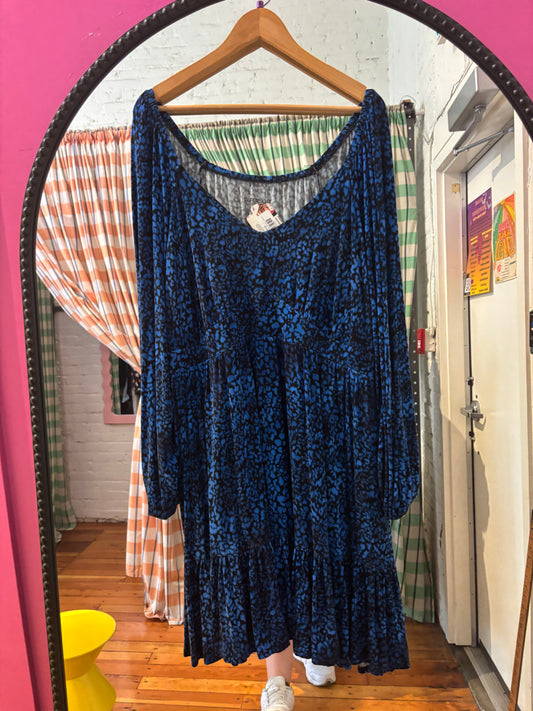 size 3X blue cheetah soft Torrid dress - super soft