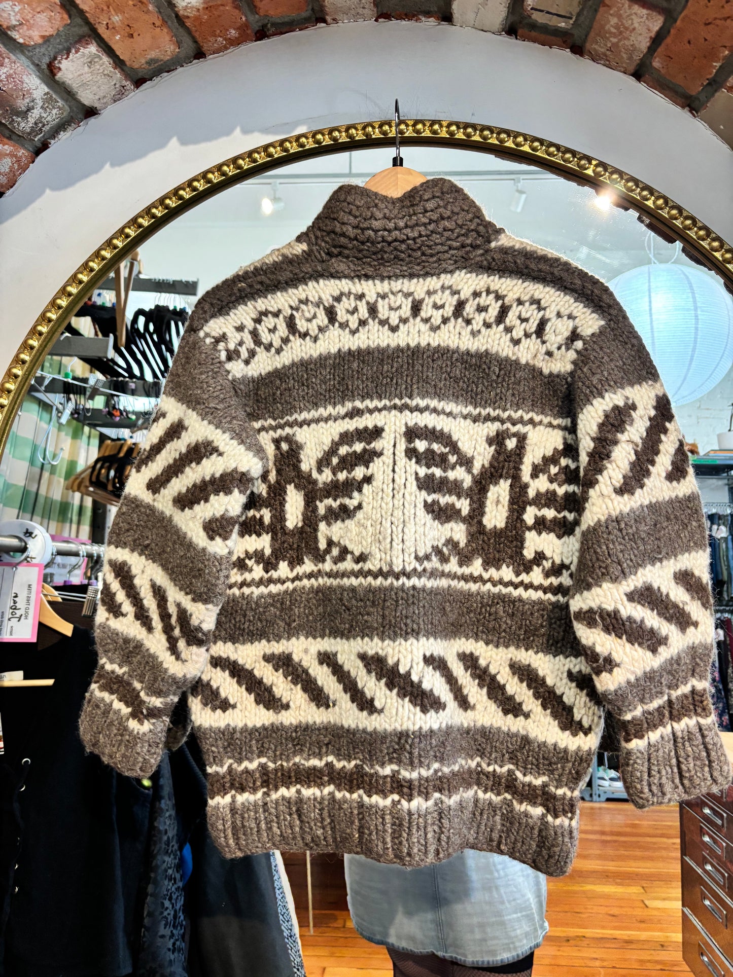 Size large-ish authentic Cowichan sweater