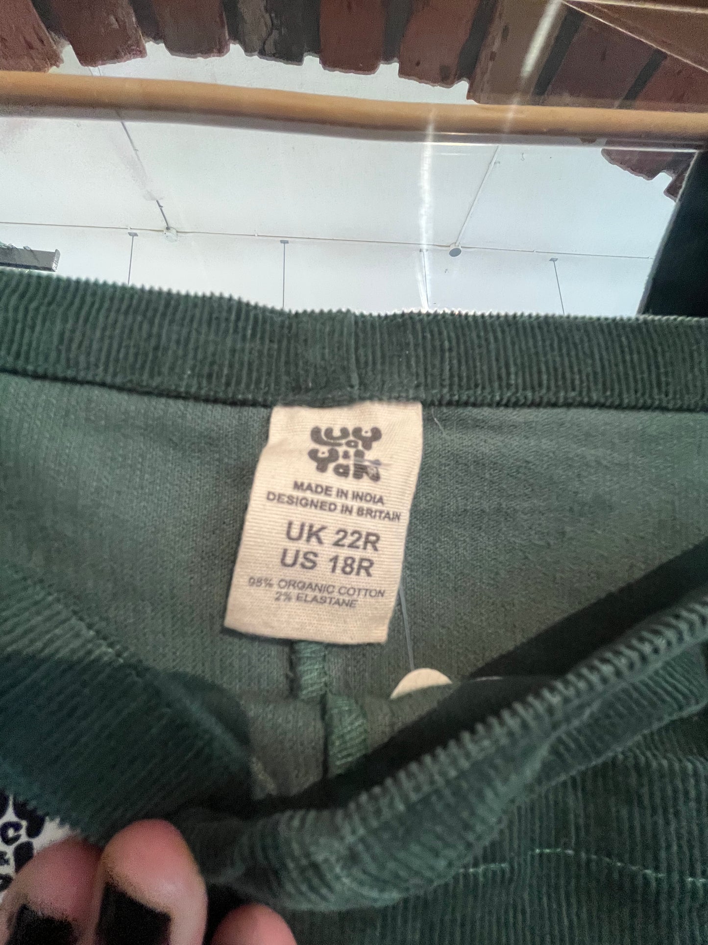 AS IS Size 18 green corduroy Lucy and Yak dungarees overalls