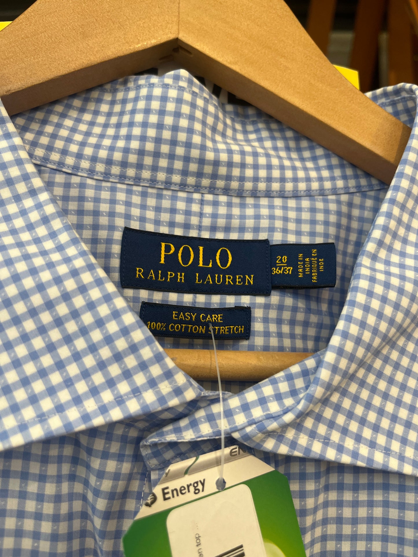 size 20 blue white gingham Ralph Lauren top - button up