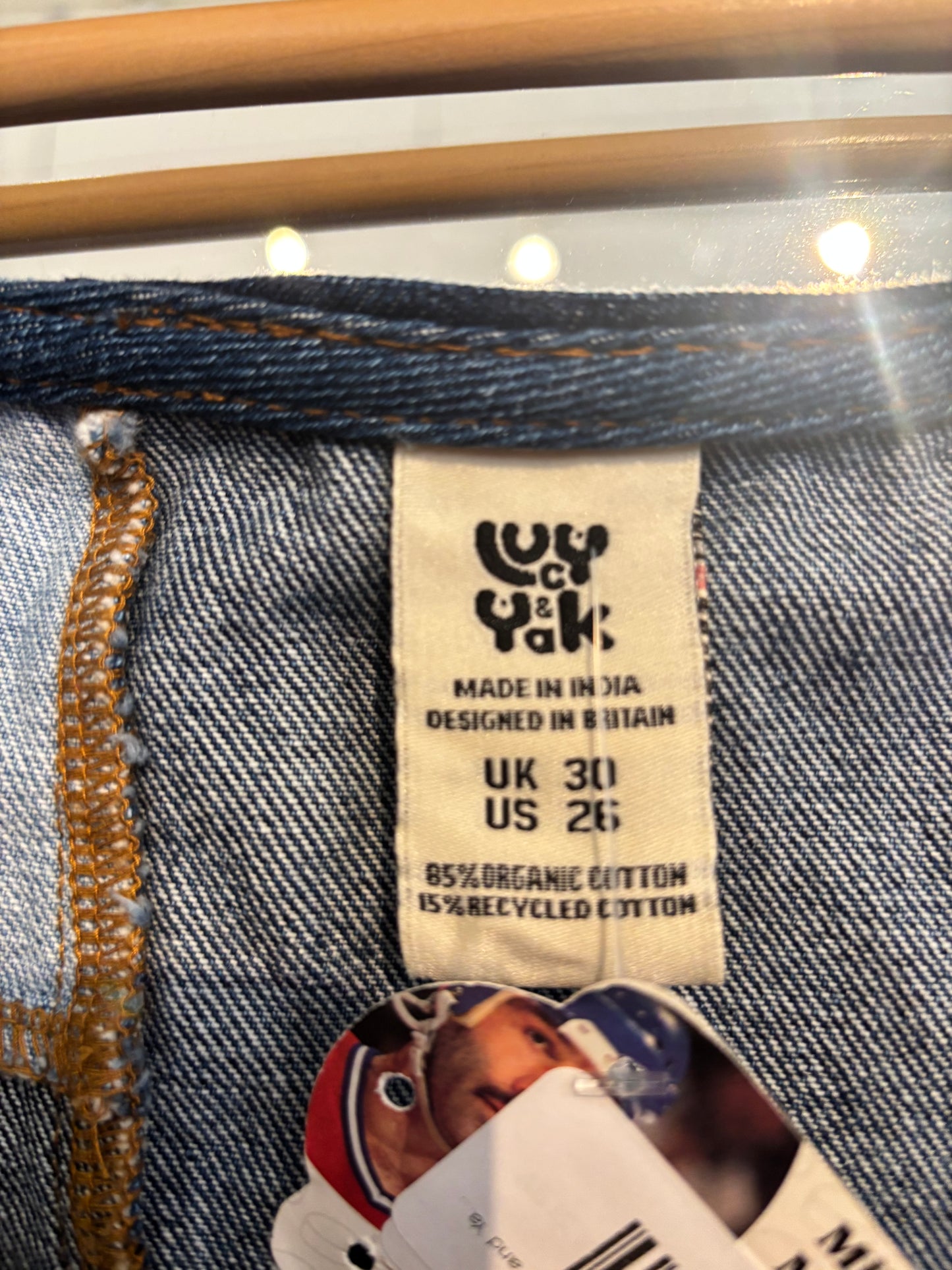 Size 26 blue patchwork denim dress Lucy and Yak pinafore