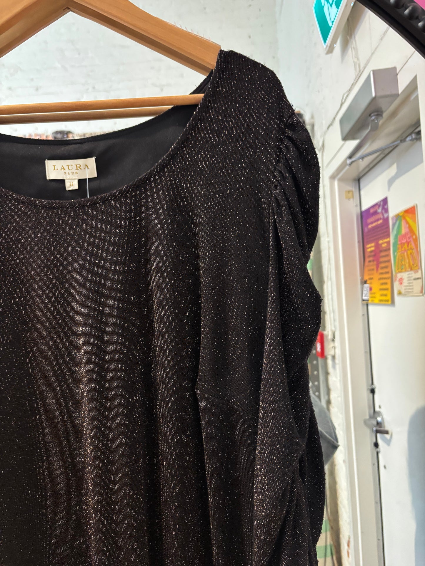 size 22 black glitter Laura Plus dress