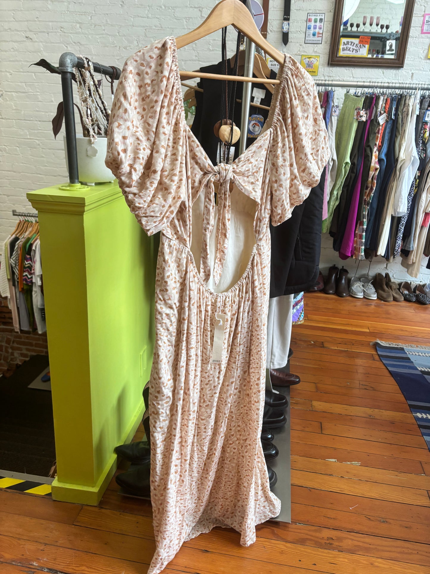 size XL beige pink splatter Saltwater Lux dress - long