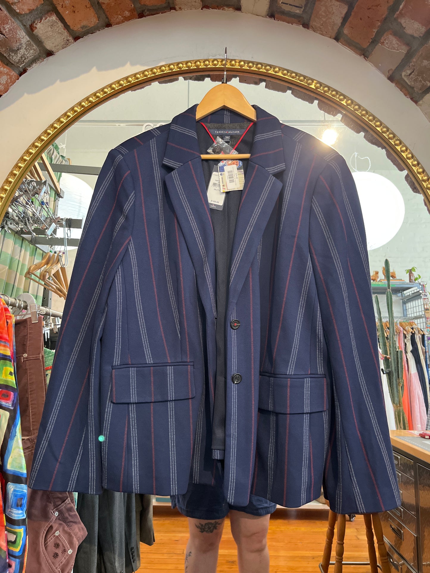 size XXL navy red stripes - NWT Tommy Hilfiger blazer