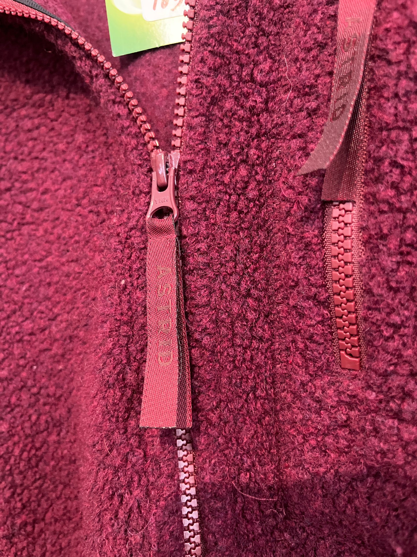 size XXL burgundy wool Astrid Wild jacket - zip up