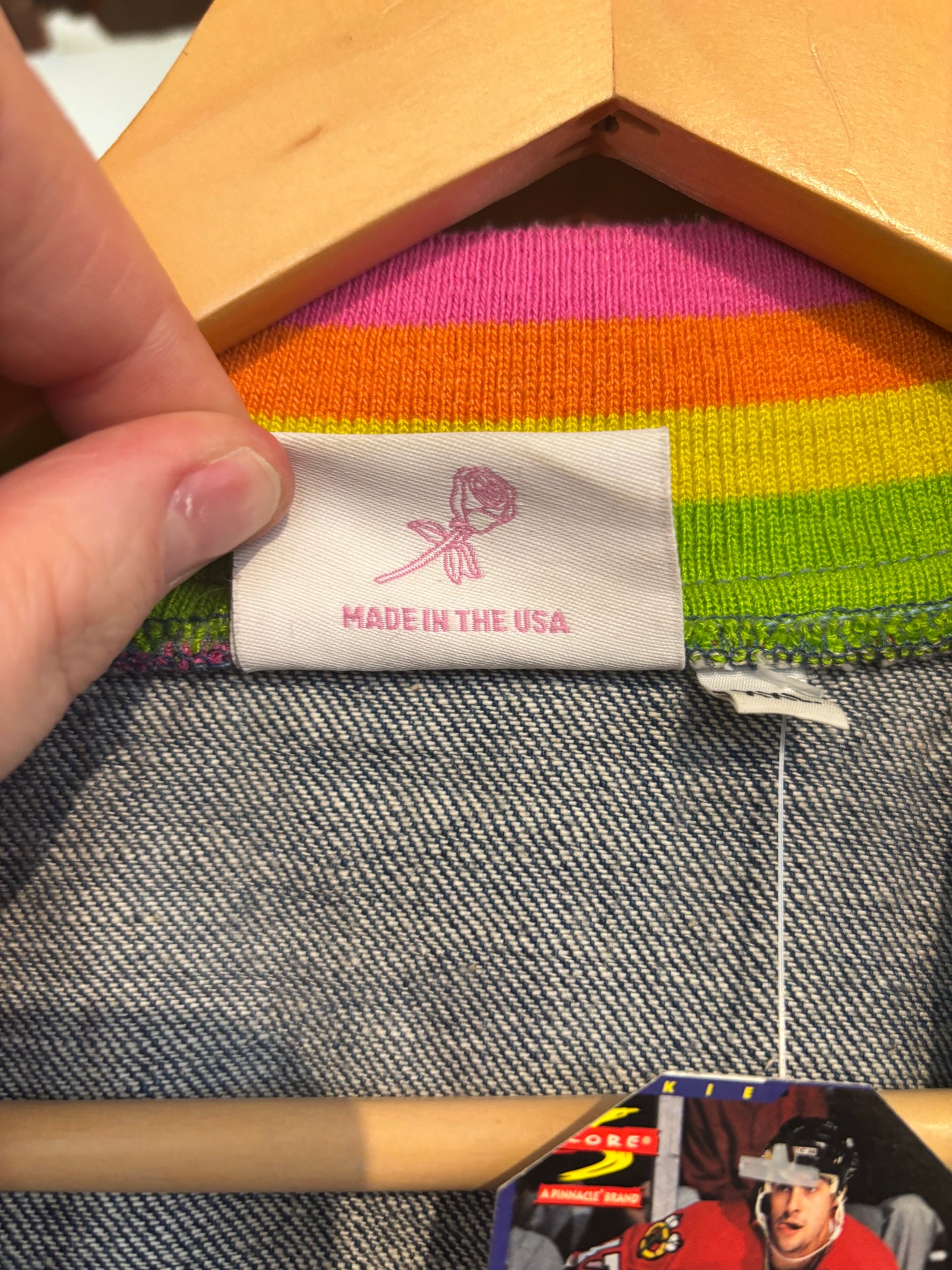 size XXL RARE Big Bud Press rainbow "I'm So Tired" jean jacket