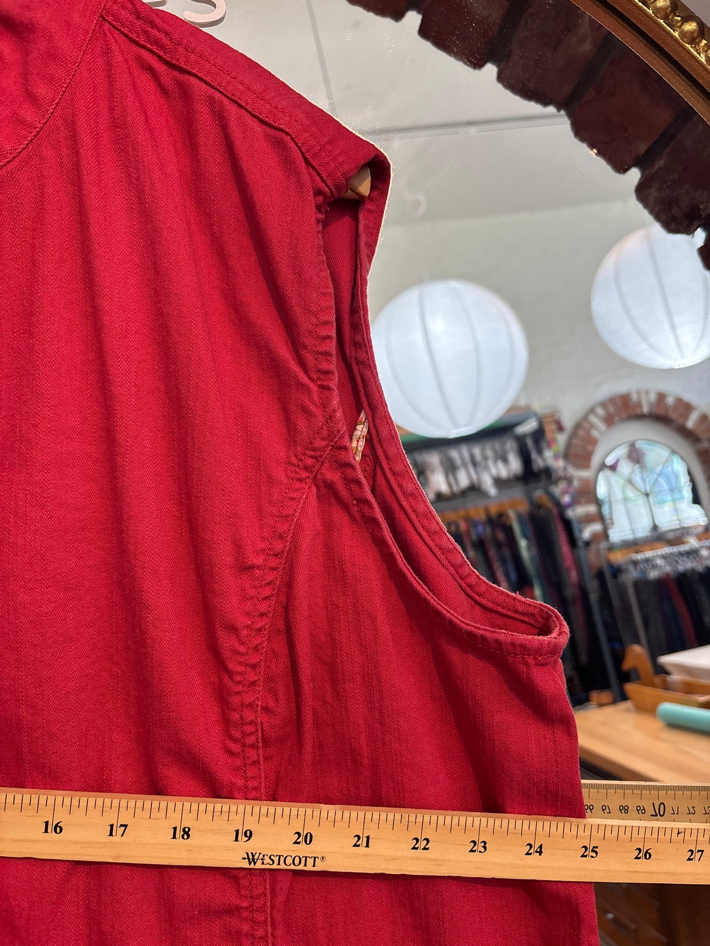 vintage size 2X red denim CJ banks vest