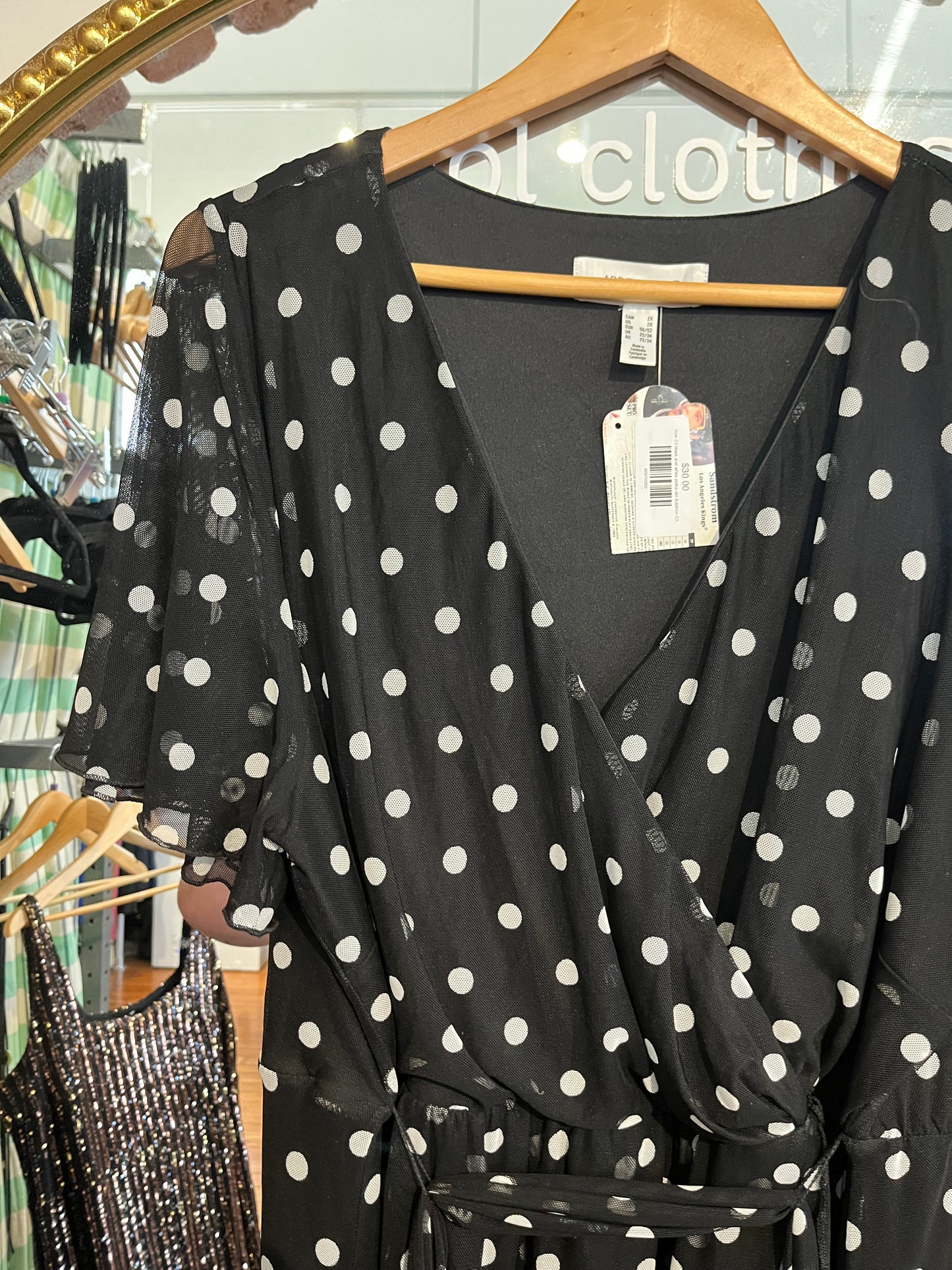 Size 2X black and white polka dot Addition Elle dress