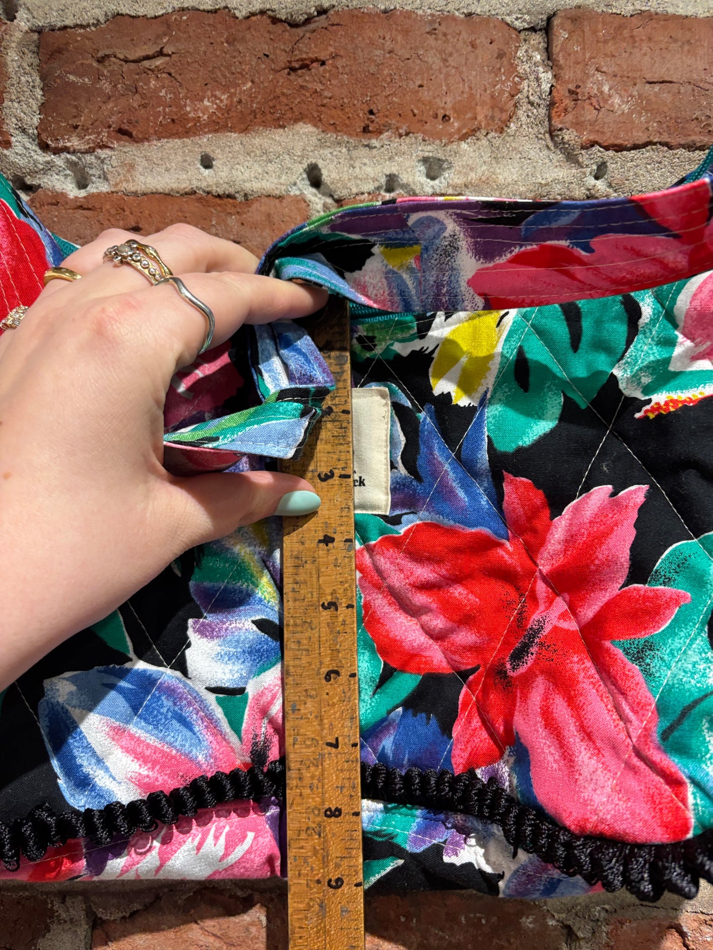 Woodbricks quilted ruffle shoulder crescent bag