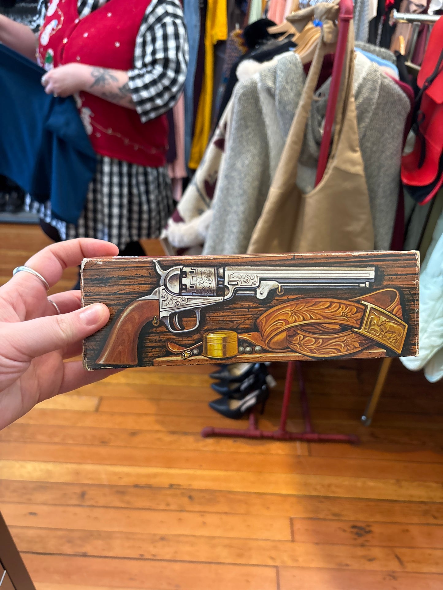Vintage glass colt revolver