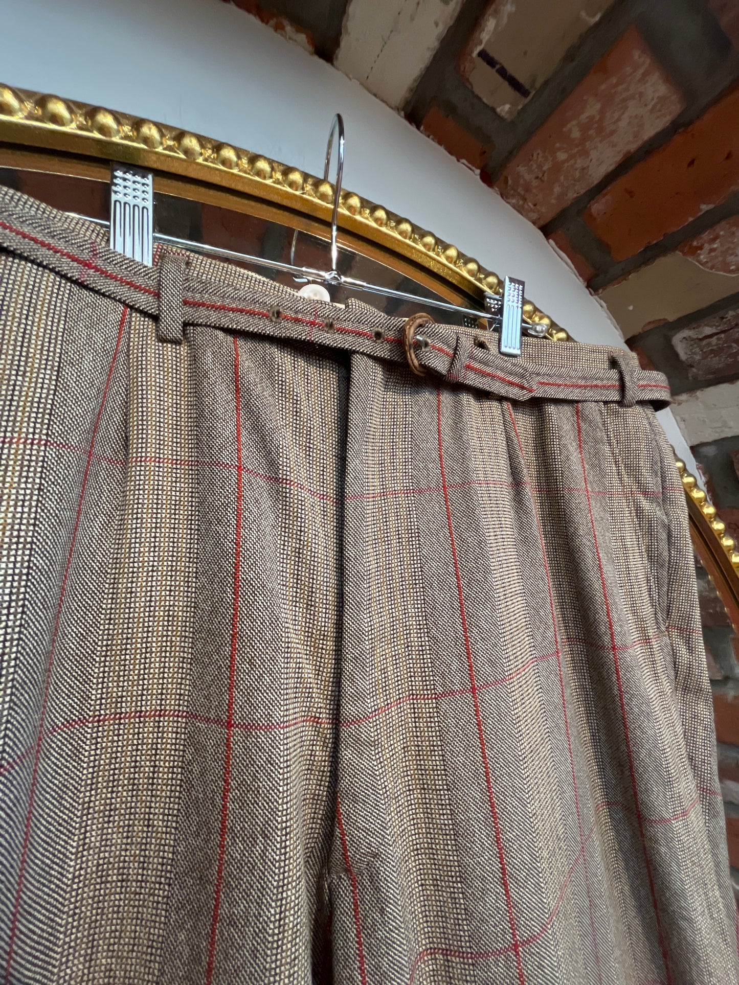 size 36 brown tweed VINTAGE Chester Barrie Ltd pants - matching