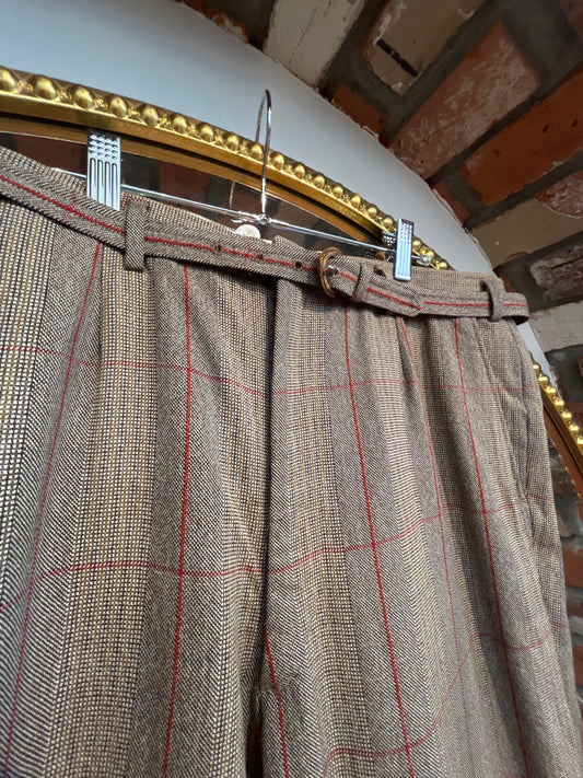 size 36 brown tweed VINTAGE Chester Barrie Ltd pants - matching