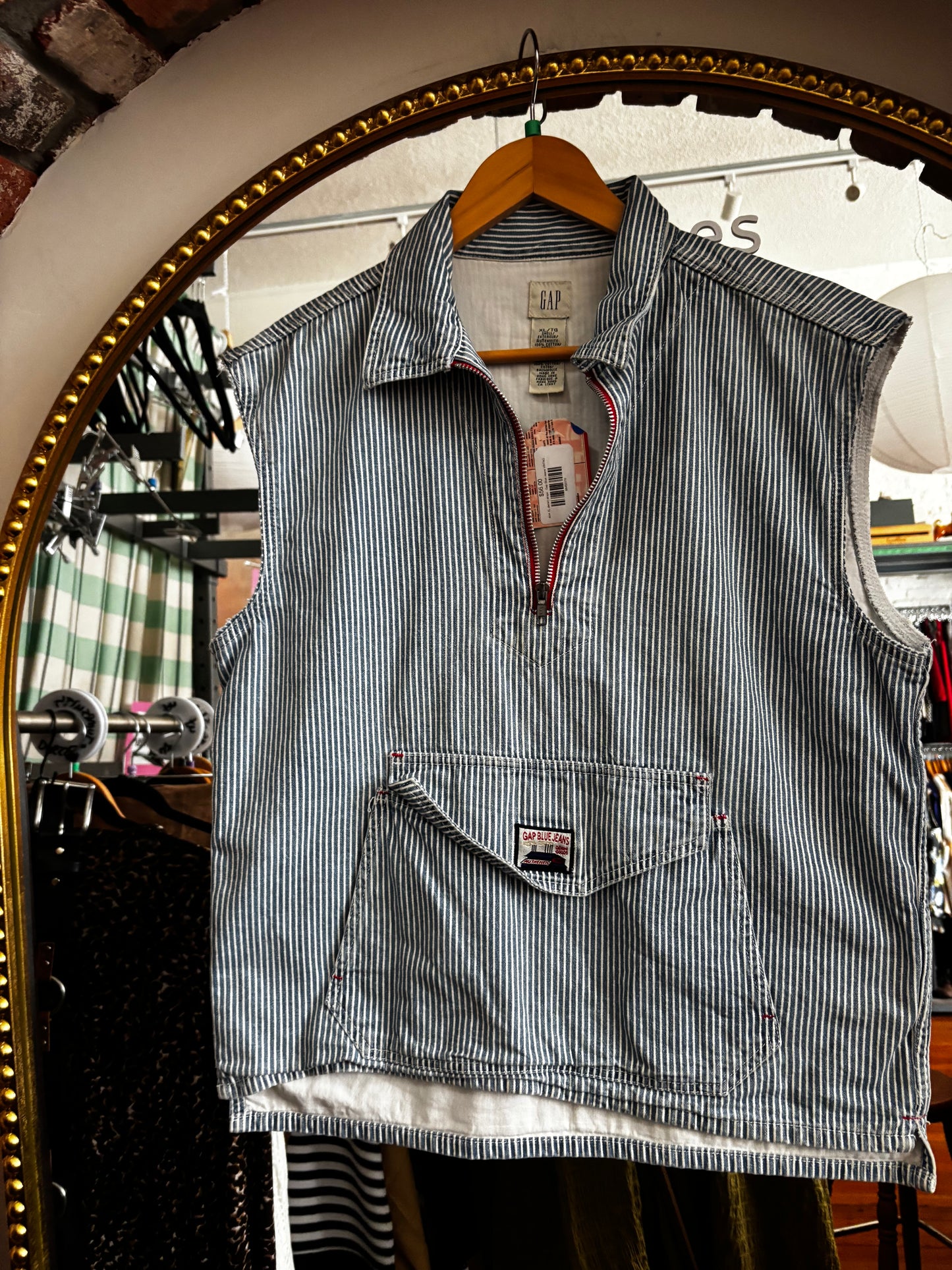 size XL denim stripe - Gap Blue Jeans VINTAGE Gap vest - pull over