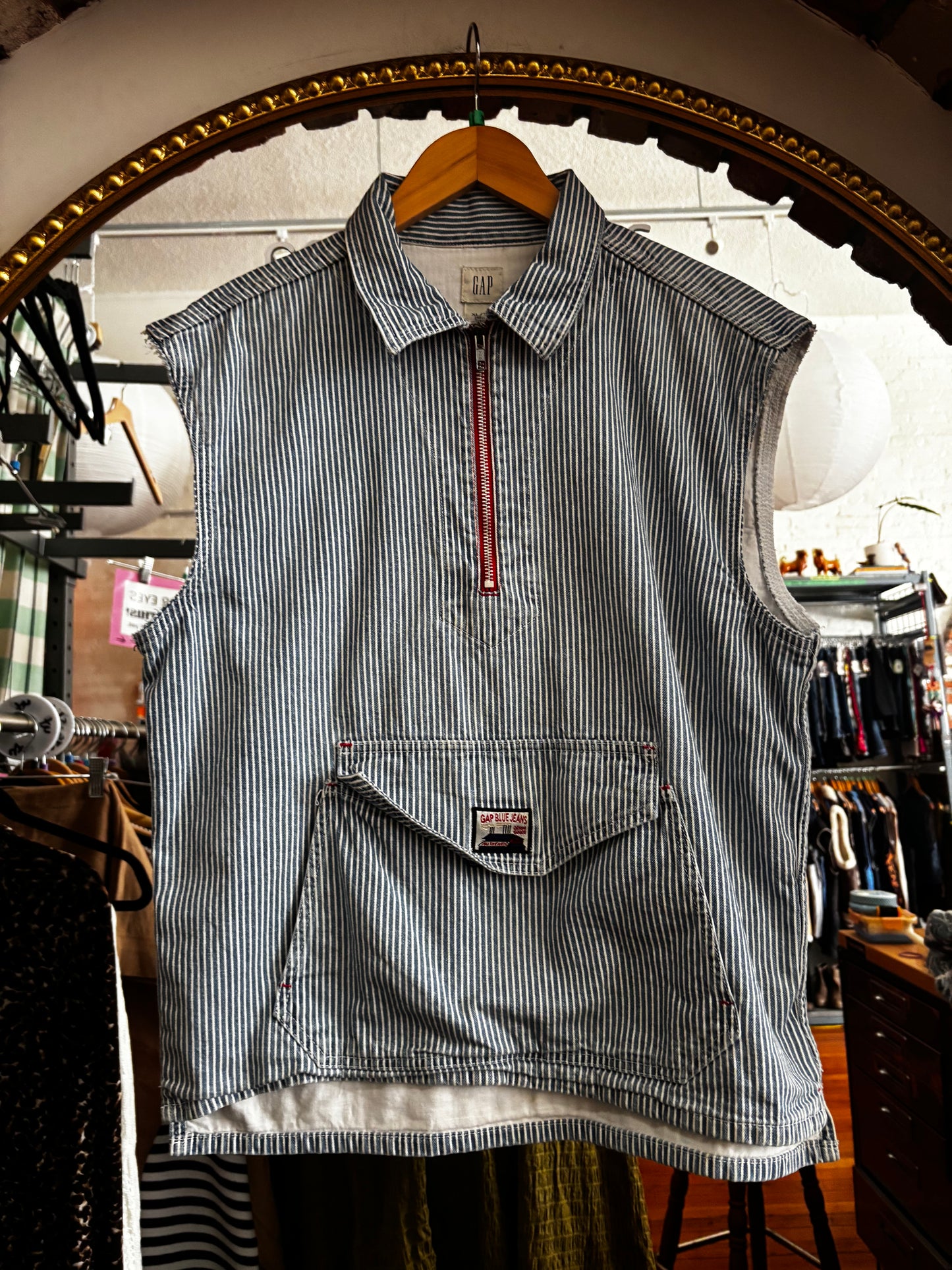 size XL denim stripe - Gap Blue Jeans VINTAGE Gap vest - pull over