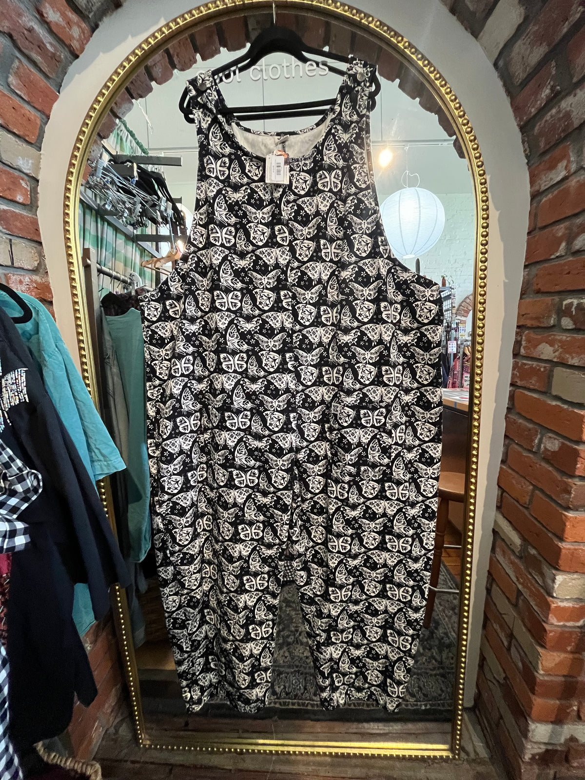 size 28 black moth corduroy Lucy & Yak jumpsuit