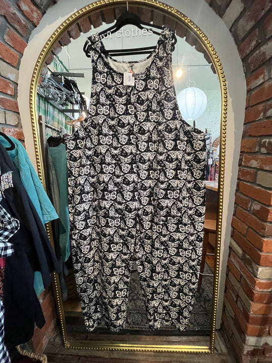 size 28 black moth corduroy Lucy & Yak jumpsuit