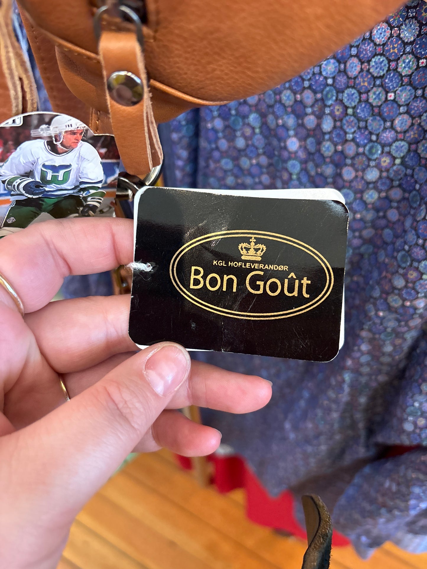 brown leather Bon Gout leather fanny pack