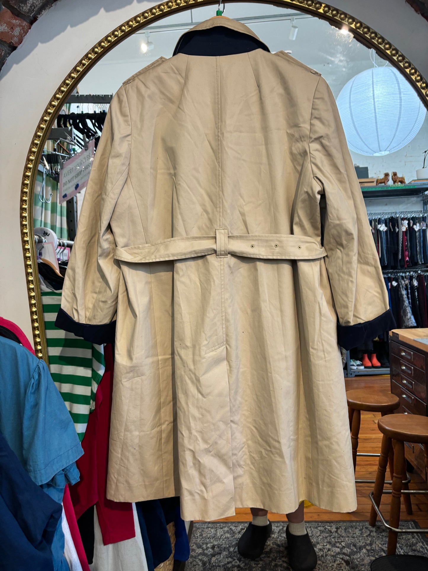 size 16 beige with navy lining J.Crew coat - trench