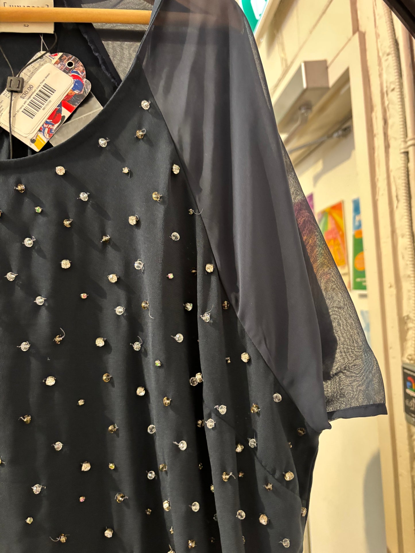 size 50 navy with bejewelled Juna Rose dress