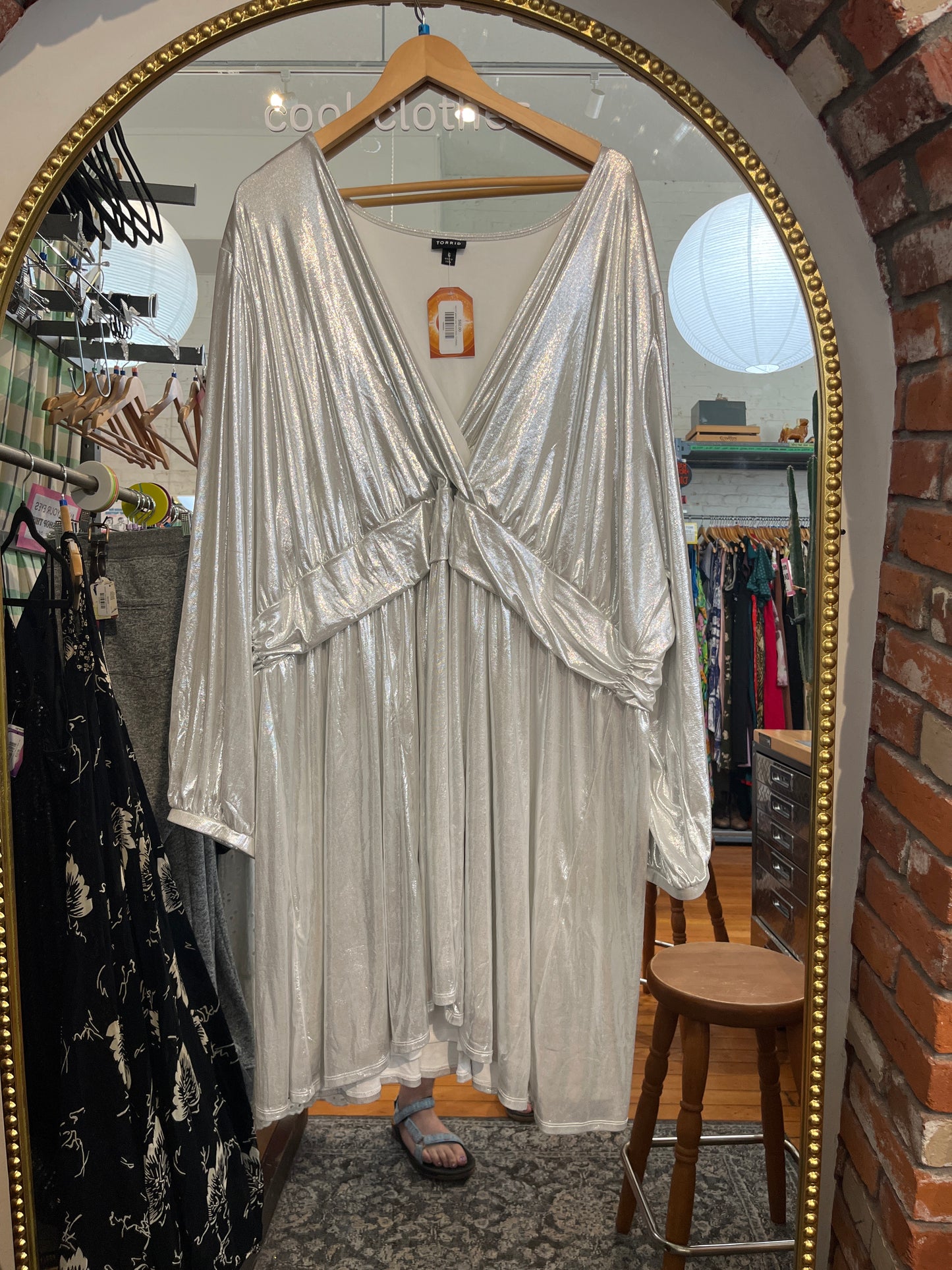 size 6X galactic silver Torrid dress